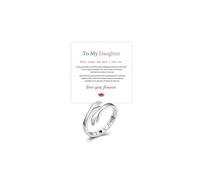Roe Dolph Hug Ring for Daughter To My Daughter Hope Rings for Women Inspirational Engraved Non Tarnish Always With You I Love You Forever Jewelry Gift Birthday Christmas, L, Brass, No Gemstone