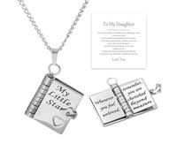 Roe Dolph My Little Star Book Necklace Daughter Book Necklace for Women Dainty Charm Necklaces Birthday Gifts for Women, Alloy, no gemstone