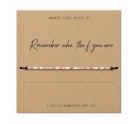 Roe Dolph Remember Who the F You Are Bracelet Morse Code Bracelets for Women Inspirational Hidden Message Gift for Friends Sister Daughter Mom, Adjustable, Metal, no gemstone