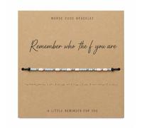 Roe Dolph Remember Who the F You Are Bracelet Morse Code Bracelets for Women Inspirational Hidden Message Gift for Friends Sister Daughter Mom