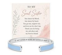 Roe Dolph Soul Sister Bracelet Not Sisters By Blood But Sisters By Heart Engraved Cuff Bangle Bracelets Soul Sister Gifts for Women Friendship Gifts for Women Trendy, One Size, Zinc, no gemstone