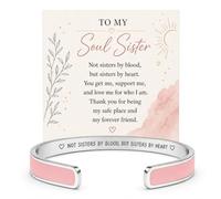 Roe Dolph Soul Sister Bracelet Not Sisters By Blood But Sisters By Heart Engraved Cuff Bangle Bracelets Soul Sister Gifts for Women Friendship Gifts for Women Trendy, One Size, Zinc, no gemstone