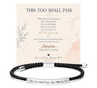 Roe Dolph This Too Shall Pass Bracelet Inspirational Bracelets for Women with Message Card Encouragement Inspirational Gifts for Mom Wife Sister Friend Coworker, adjustable, Metal, no gemstone