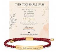 Roe Dolph This Too Shall Pass But F Hell Bracelet Dont Let The Hard Days Win Bracelet Inspirational Bracelets for Women with Message Card Encouragement Inspirational Gifts for Women
