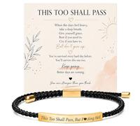 Roe Dolph This Too Shall Pass But F Hell Bracelet Dont Let The Hard Days Win Bracelet Inspirational Bracelets for Women with Message Card Encouragement Inspirational Gifts for Women, adjustable, Metal
