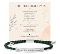 Roe Dolph This Too Shall Pass But F Hell Bracelet Dont Let The Hard Days Win Bracelet Inspirational Bracelets for Women with Message Card Encouragement Inspirational Gifts for Women, adjustable, Metal