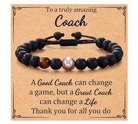 Roe Dolph To My Son Bracelet Gifts form Mom Baseball Soccer Football Bracelet Tiger Eye Beaded Bracelet Grandson Coach Birthday Graduation Mothers Day Gifts, L, Alloy, no gemstone