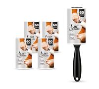 Roe Tenpo 5 Pack Lint Roller with 1 Replacement Handle, 300 Easy Peel Sheets, Lint Remover for Dust & Fluff from Clothes, Pet Hair Remover, Furniture, Carpet