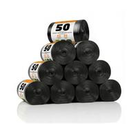 Roe Tenpo 500 Pack Heavy Duty Bin Bags - 70L, 30 Microns Bin Liners, Strong & Durable, Tear Resistant Refuse Sack, Black Bin Bags for Everyday Use, Household & Commercial Use