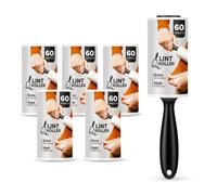 Roe Tenpo 6 Pack Lint Roller with 1 Replacement Handle, 360 Easy Peel Sheets, Lint Remover for Dust & Fluff from Clothes, Pet Hair Remover,