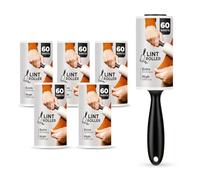 Roe Tenpo 6 Pack Lint Roller with 1 Replacement Handle, 360 Easy Peel Sheets, Lint Remover for Dust & Fluff from Clothes, Pet Hair Remover, Furniture, Carpet