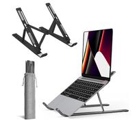 Roe Tenpo Adjustable Laptop Stand for Desk, 6-Angle Laptop Riser Portable Laptop Holder, Air-Ventilated Cooling Notebook Stand for Compatible with MacBook Air, Pro, Dell 10-15.6” (Black)