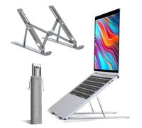 Roe Tenpo Adjustable Laptop Stand for Desk, 6-Angle Laptop Riser Portable Laptop Holder, Air-Ventilated Cooling Notebook Stand for Compatible with MacBook Air, Pro, Dell 10-15.6” (Silver)