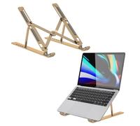 Roe Tenpo Adjustable Laptop Stand for Desk, 6-Angle Laptop Riser, Portable Tablet Stand, Foldable and Ventilated Cooling, Compatible with MacBook Pro, Hp, Asus, Lenovo 10-15.6" (Gold)