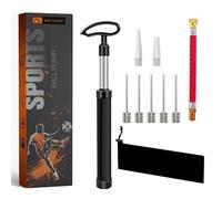 K-MART Ball Pump with Needle, Nozzle and Extension Hose for Football, Basketball Pump, Rugby Balls - Durable Aluminium-alloy Tube, Ergonomic Design, Fast Air Inflator (Black)