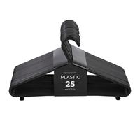 Roe Tenpo Coat Hangers 25 Pack Black Adult Plastic Clothes Hangers for Clothes Durable Lightweight NonSlip SpaceSaving Design for Shirts Jack