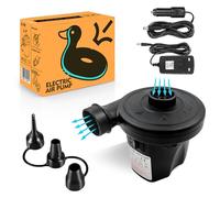 Roe Tenpo Electric Air Pump with 3 Nozzles/Inflate Or Deflate Swimming Ring, Airbeds, Paddling Pools & Other Toys / AC110-240V/ DC12V/50W (Black-Air-Pump)
