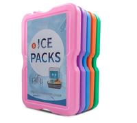 Home Freezer Blocks Ice Packs for Lunch Bags & Coolers - Slim, Reusable & BPA-Free Freezer Packs | Long-Lasting, Quick Freeze | Perfect for Picnic, Camping, Beach & Outdoor Sports (Colored - 5 Pack)