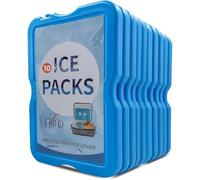 Home Freezer Blocks Ice Packs for Lunch Bags & Coolers - Slim, Reusable & BPA-Free Freezer Packs | Long-Lasting, Quick Freeze | Perfect for Picnic, Camping, Beach & Outdoor Sports (Blue - 10 Pack)