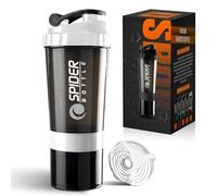 Roe Tenpo Protein Shaker Bottle 500ml with Extra Compartment | BPA-Free Protein Bottle Shaker for Protein Shakes | Leak Proof & Dishwasher Safe | Protein Shake Gym Bottles for Men & Women (White)