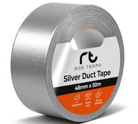 Roe Tenpo Silver Duct Tape - 48mm x 50m, Heavy Duty Gaffer Tape, Waterproof, Extra Strong Adhesive, Residue-Free, Ideal for Sealing, Wrapping, Plumbing & Indoor/Outdoor Repairs (Silver, Pack of 1)