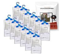 Roe Tenpo Wardrobe Dehumidifier Hanging Bags, Pack Of 12 Moisture Absorbers, Ideal to stop damp & condensation- For Wardrobe, Home, Kitchen, Garage, Bedroom, Caravan, Office, Basement etc