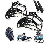 Roebii Ice Snow Grippers for Boots and Shoe, 1 Pair Universal Anti-Slip Snow Cleats Shoes Ice Gripper Winter Walker Traction Device for Hiking, Walking, Jogging (Black, Fit 35-43 Sizes)
