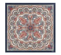 ROECKL scarf Fine Paisley 53x53 Navy