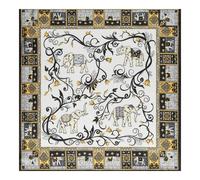 ROECKL scarf Lucky Elephant 53x53 White / Black