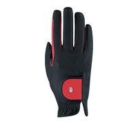 Roeckl Sports equestrian gloves MALTA, summer riding glove, black/red 6.5