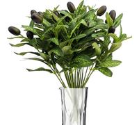 Roellgs 10 Pcs Artificial Olive Branches Stems with Olives, Olive Tree Branches for Home