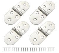 Roellgs 4 Pieces Folding Flap Hinges, Folding Table Butler Tray Flap Hinges, Stainless Steel with Screws for Cabinet Furniture (Silver)