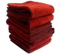 Roellgs 6-pack extra fine thick fibre cleaning cloths, towels, car wipers, dishwashing cloths, multi-purpose dusting cloths, highly absorbent, scratch-free, reusable cleaning cloths (red)