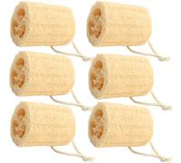 Roellgs 6PCS Natural Loofah Sponge, Natural Dishwashing Sponges Luffa Sponge Scourers Bath Scrub Sponge, Washing Up Sponges Loofah Dish Sponge for Kitchen Cleaning/Shower Scrubbing/DIY Making