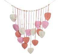 Roellgs Macrame Wall Hanging Tapestry Large Boho Decorative Macrame Leaves Tapestry Woven Wall Hanging Decor for Bedroom Living Room Children's Room (pink)