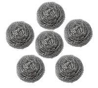 Roellgs Pack of 6, Stainless Steel Scrubbers, 30g, Metal Scrubbing Pads, Heavy Duty Cleaning Supplies - especially for tough cleaning jobs