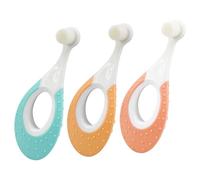 Roellgs3-Pack 0-3 Years Baby 10,000-Bristle Toothbrush, the Original Toddler Toothbrush with Super Soft bristles and Teething Rings for Baby Teeth and Gum Care