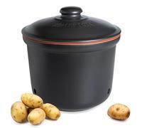 Römertopf Maxi Plus Fresh Pot 5.5 Litres - Ceramic Potato Pot - Breathable Clay Keeps Vegetables Fresh Longer - Ideal Air Circulation - Black