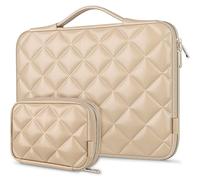 ROEPHY 14 Inch Laptop Sleeve Case with Accessories Pouch, Waterproof Shockproof Laptop Protective Carry Case for Macbook/Chromebook 14 / Lenovo IdeaPad ThinkPad/HP Pavilion/Dell/MSI, Beige