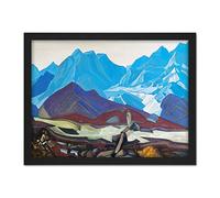 Roerich From Beyond Mountain Landscape Painting Large Framed Art Print Poster Wall Decor 18x24 in