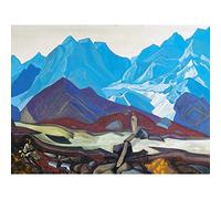 Roerich From Beyond Mountain Landscape Painting Large Wall Art Print Canvas Premium Mural