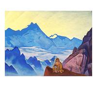 Roerich Milarepa One Who Hearkened Mountain Landscape Painting Large Print Poster Wall Art Decor Picture