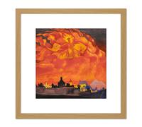 Roerich Saint Sophia Almighty Wisdom Symbolism Painting 8X8 Inch Square Wooden Framed Wall Art Print Picture with Mount Artery8 Light Oak One Size