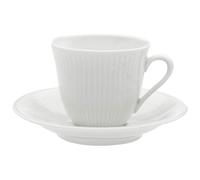 Rörstrand - Swedish Grace Coffee Cup With Saucer 16 cl, Snow (White) - Snow (White)