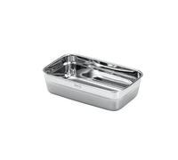 RÖSLE Flexx 2GO 0.6 L Rectangular Stainless Steel Lunch Box Microwave and Oven Safe up to 150 °C, Dishwasher Safe, Silver, Silver