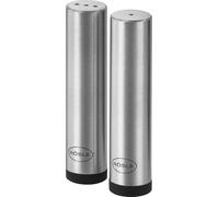 RÖSLE Flexx 2GO Salt and Pepper Set Stainless Steel with Silicone Clasp and Silicone Holder Silver/Black