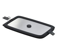 RÖSLE Flexx 2GO Stainless Steel Lid 1.5 L Square with Clips for Lunch Box Silicone Rim Aroma Proof Silicone Valve Silver/Black