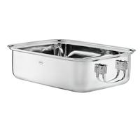 RÖSLE Roasting Dish 18/10 Stainless Steel (37 x 27 cm, Approx. 8 L) - Rectangular Oven Roasting Dish with Folding Handles, Dishwasher Safe, Ideal Casserole Dish for Roasts and Stewing Dishes