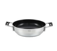 RÖSLE Silence Pro CeraPlus Serving pan, Non-Stick and Robust, 28 cm, Heat-Resistant up to 260 °C, Ceramic Coating, Silver, 18/10 Stainless Steel, Dishwasher Safe