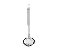 Rösle Silicone Sauce Spoon, Ladle with Silicone Rim and Round Handle, 18/10 Stainless Steel, Dishwasher Safe, 27 x 8.5 x 5 cm, Silver/Black